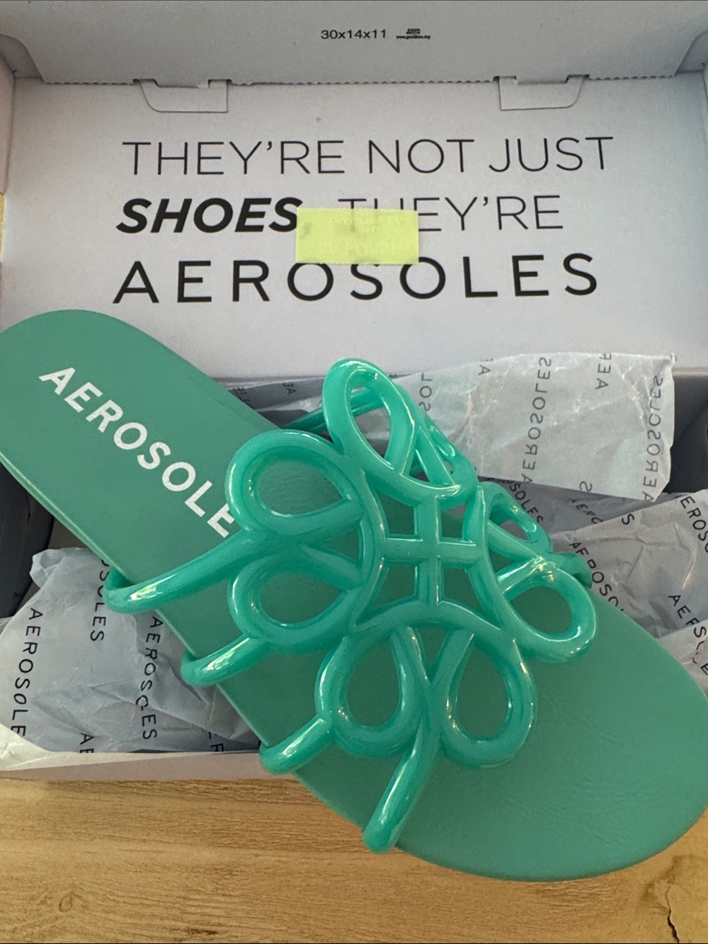 AEROSOLES Teal Decorative Slide Sandal